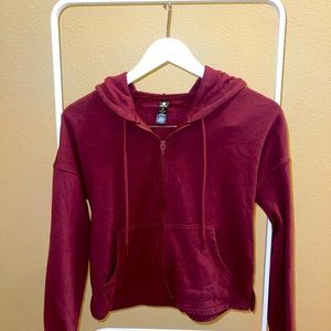 Cropped Zip Up Hoodie Size Small